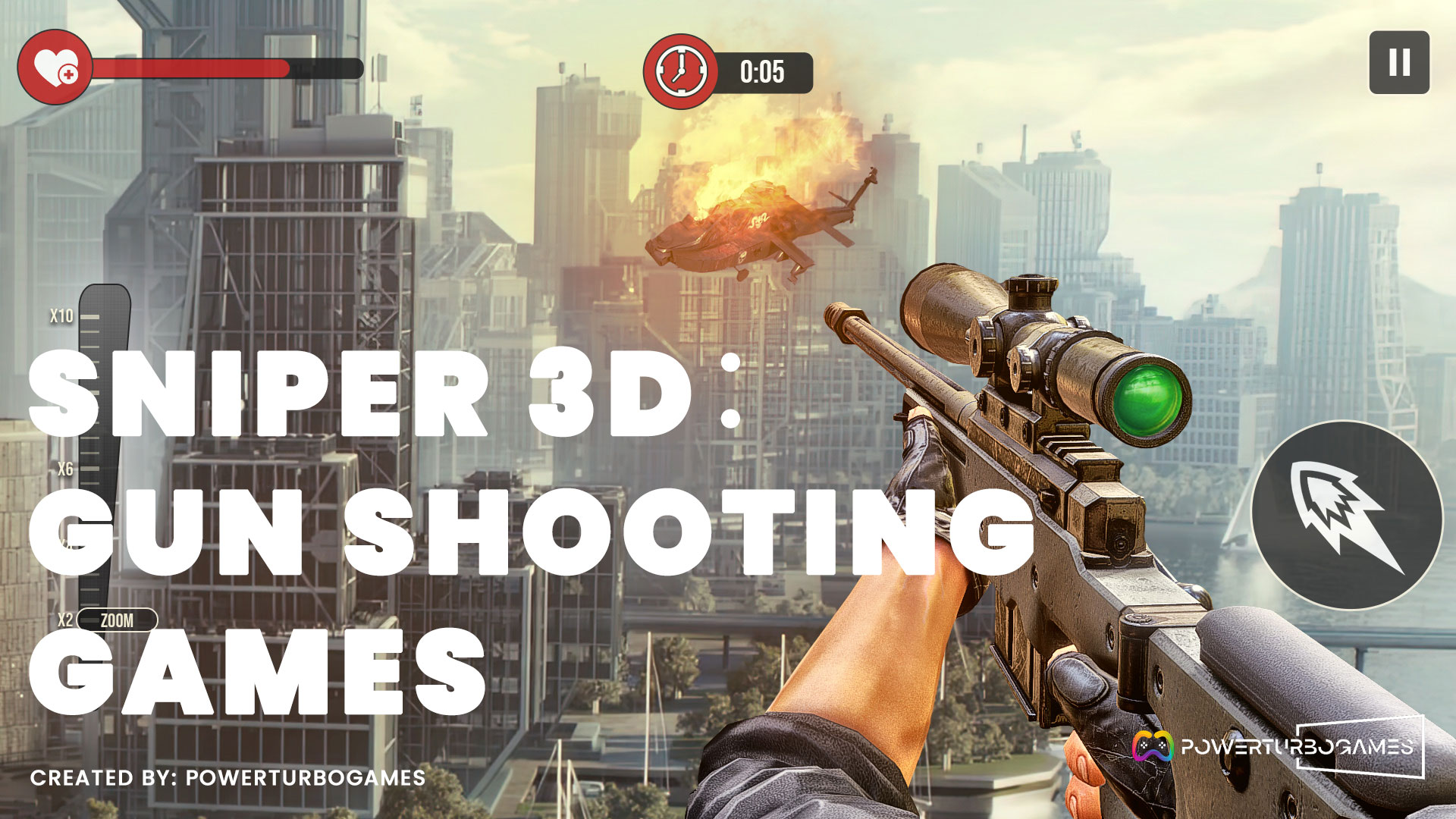Sniper 3D：Gun Shooting Games - putting rifles on air